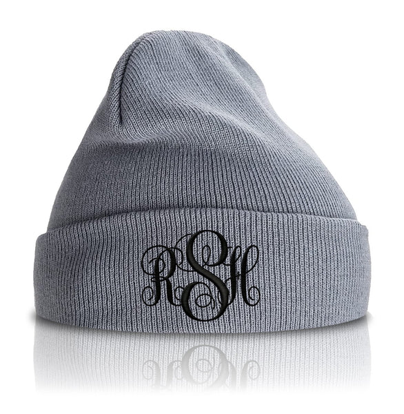 Custom Embroidery Beanie Hat - Decorative Monogram