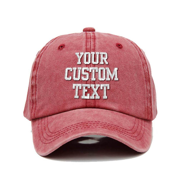Custom Embroidery Washed Baseball Hat - Custom Text