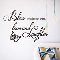 Bless this home with love and Laughter Wall Decoration Sticker
