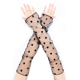 Stylish Long Black Fishnet Punk Gothic Rock Gloves