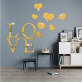 Acrylic LOVE Letter Mirror Decorative Wall Stickers