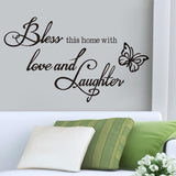 Bless this home with love and Laughter Wall Decoration Sticker