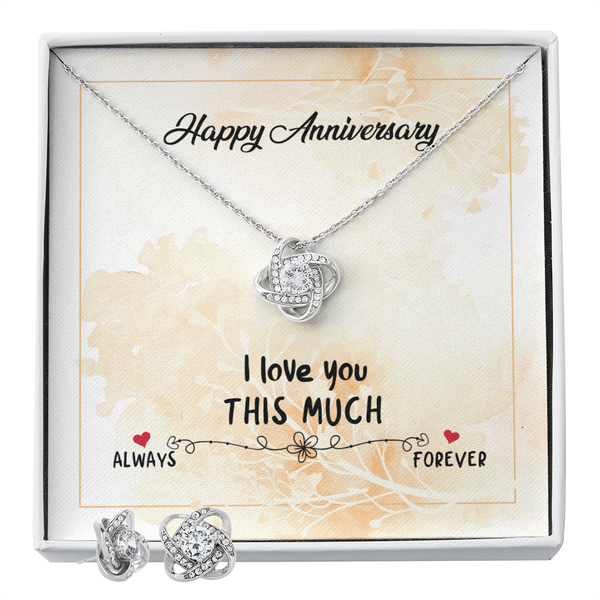 Anniversary - Love Knot Earring & Necklace Set