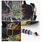 Women Bag Handmade Embroidery Peacock Bohemia Ethnic Style Retro