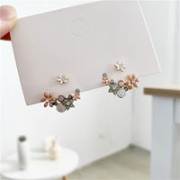 Drop Oil Flower Crystal Earring