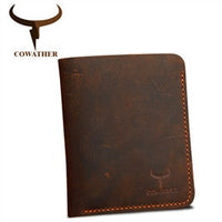 COWATHER Crazy horse genuine leather men wallet